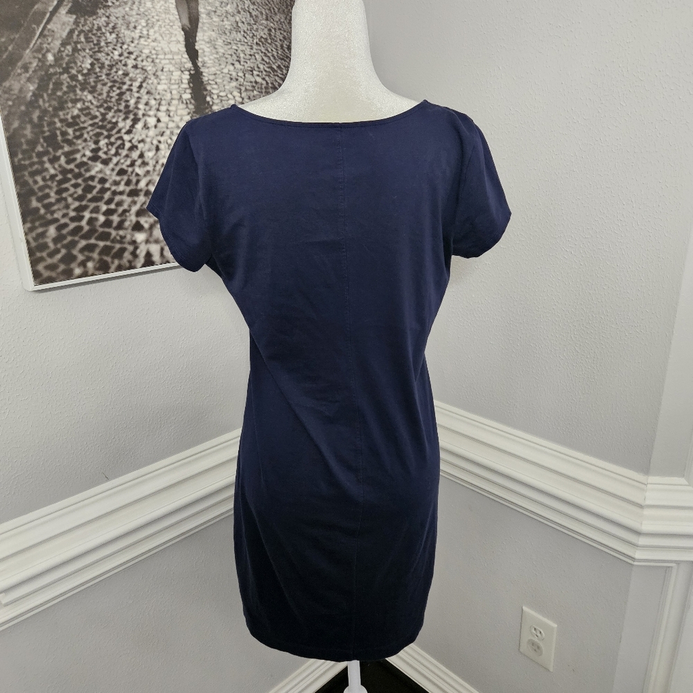 Lilly Pulitzer Navy Brewster Dress Embordered Nautical Womens Size M Pima Cotton - Picture 8 of 9